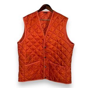 Oxxford Clothes Hunter Orange Icon Quilted Gilet Vest Size XL